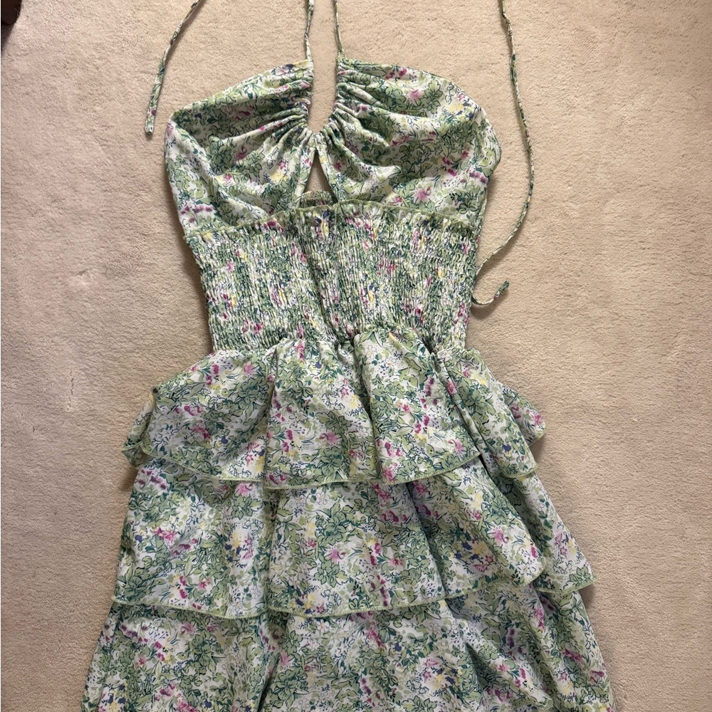 Amazon Floral Green Mini Dress